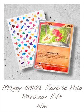 Paradox Rift Pokemon Card (A10): Magby 019/182 Reverse Holo